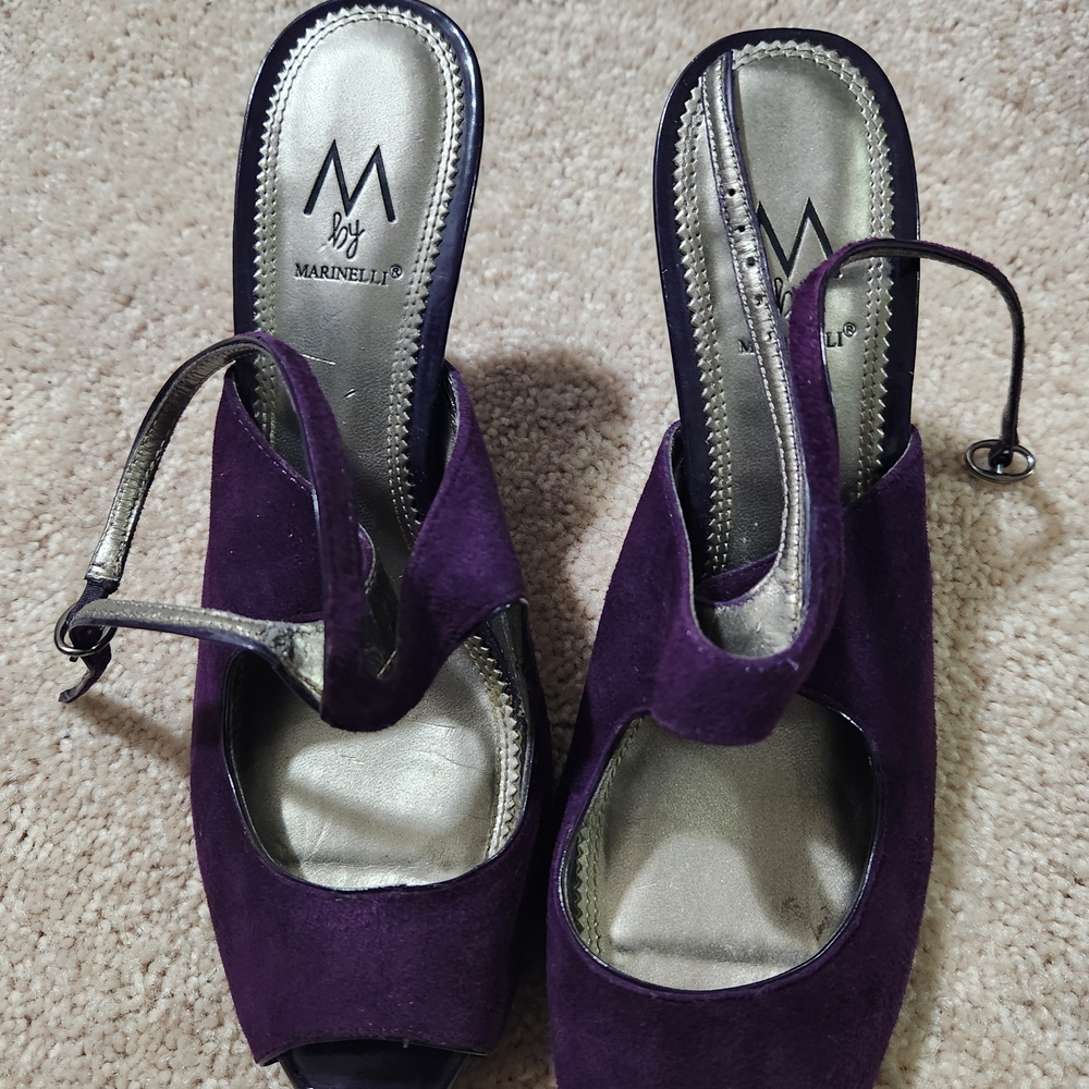 Women's Purple Open-Toe Heels